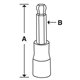 SABLM12E - Nasadka trzpieniowa długa 1/2" do śrub 6-kątnych z kulką metrycznych, 12 mm