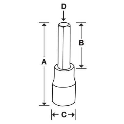 SAM6E - Nasadka trzpieniowa 1/2" do śrub 6-kątnych metrycznych, 6 mm