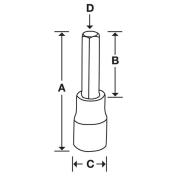 SAM10E - Nasadka trzpieniowa 1/2" do śrub 6-kątnych metrycznych, 10 mm