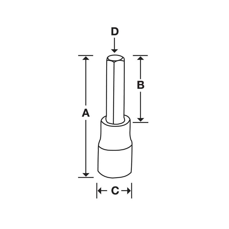 SAM14E - Nasadka trzpieniowa 1/2" do śrub 6-kątnych metrycznych, 14 mm