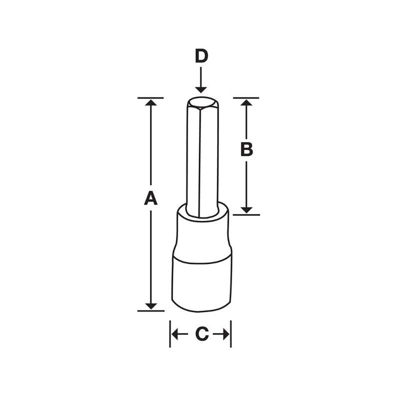 SAM17E - Nasadka trzpieniowa 1/2" do śrub 6-kątnych metrycznych, 17 mm
