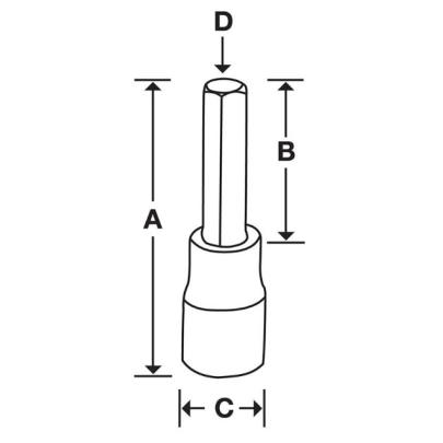 SAM17E - Nasadka trzpieniowa 1/2" do śrub 6-kątnych metrycznych, 17 mm