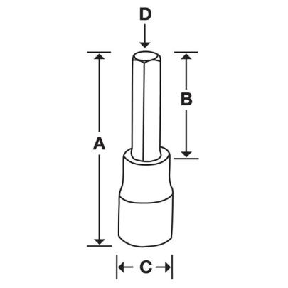 SAM19E - Nasadka trzpieniowa 1/2" do śrub 6-kątnych metrycznych, 19 mm