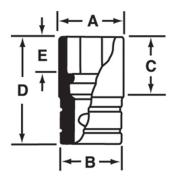 SDH121 - Nasadka 1/2" 12-kątna, Semi-Deep, calowa, 3/8"