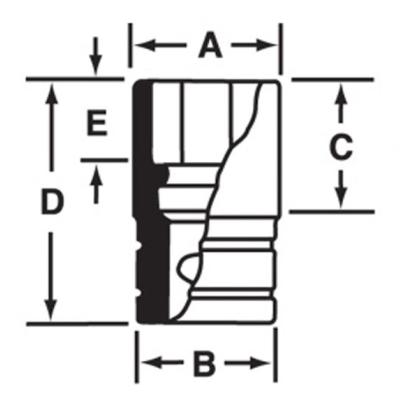 SDH221 - Nasadka 1/2" 12-kątna, Semi-Deep, calowa, 11/16"