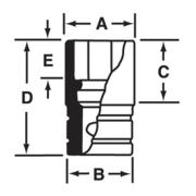 SDH241 - Nasadka 1/2" 12-kątna, Semi-Deep, calowa, 3/4"