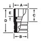 SDH241 - Nasadka 1/2" 12-kątna, Semi-Deep, calowa, 3/4"