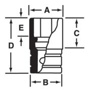 SDH251 - Nasadka 1/2" 12-kątna, Semi-Deep, calowa, 25/32"