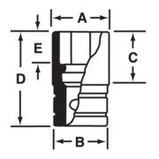 SDH261 - Nasadka 1/2" 12-kątna, Semi-Deep, calowa, 13/16"