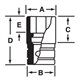 SDH321 - Nasadka 1/2" 12-kątna, Semi-Deep, calowa, 1"