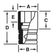 SDH361 - Nasadka 1/2" 12-kątna, Semi-Deep, calowa, 1'1/8"
