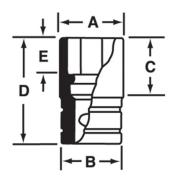 SDH401 - Nasadka 1/2" 12-kątna, Semi-Deep, calowa, 1'1/4"