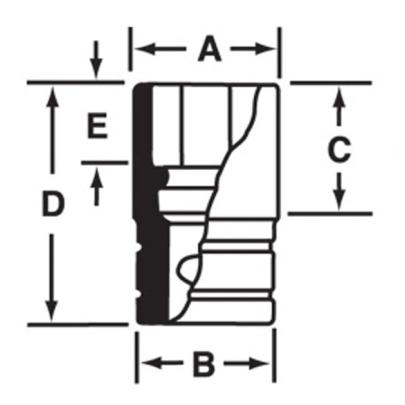 SDH421 - Nasadka 1/2" 12-kątna, Semi-Deep, calowa, 1'5/16"