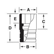 SES181B - Nasadka krótka 1/2" spline 18, 9/16"