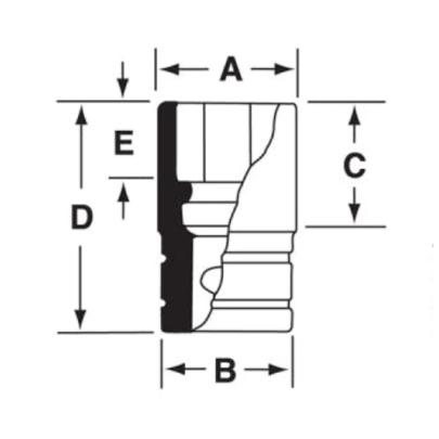 SF281 - Nasadka 3/8" 12-kątna, długa, calowa, 7/8"