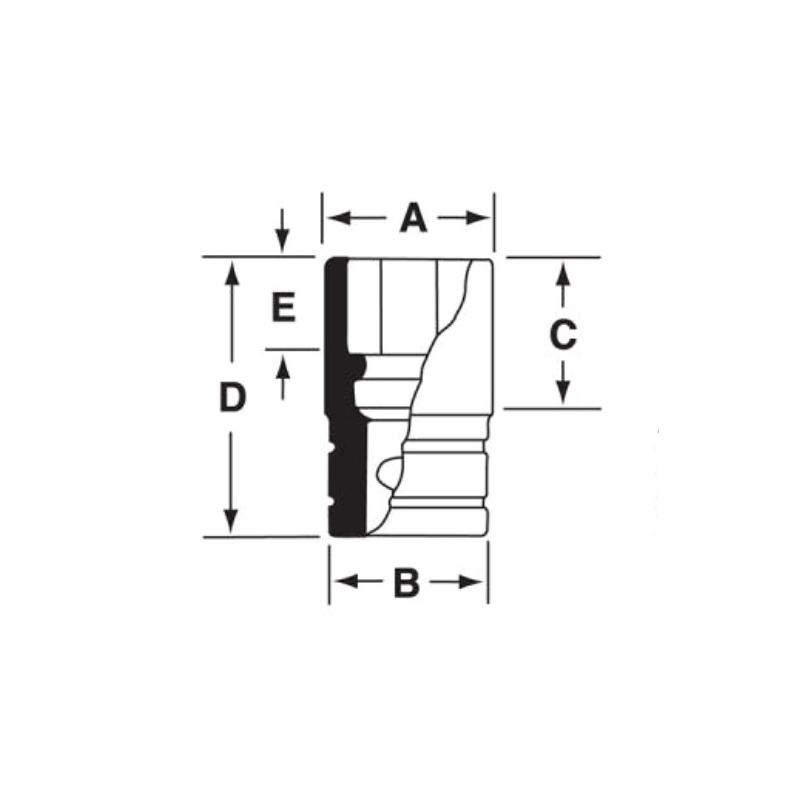 SF321 - Nasadka 3/8" 12-kątna, długa, calowa, 1" SF321 - Nasadka 3/8" 12-kątna, długa, calowa, 1"