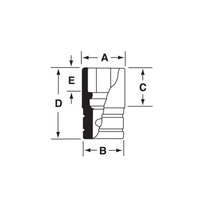 SFS101 - Nasadka 3/8" 6-kątna, długa, calowa, 5/16" SFS101 - Nasadka 3/8" 6-kątna, długa, calowa, 5/16"