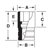 SFS241 - Nasadka 3/8" 6-kątna, długa, calowa, 3/4"