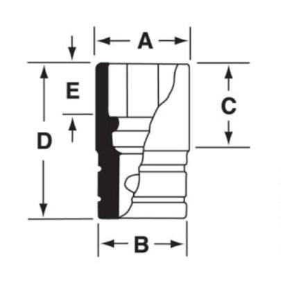 SFS241 - Nasadka 3/8" 6-kątna, długa, calowa, 3/4"