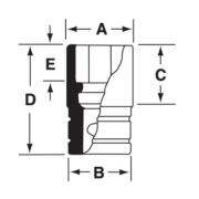 SIM200 - Nasadka udarowa 1/2" 6-kątna, długa, calowa, 5/8"