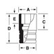 SIM220 - Nasadka udarowa 1/2" 6-kątna, długa, calowa, 11/16"