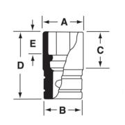 SIM240 - Nasadka udarowa 1/2" 6-kątna, długa, calowa, 3/4"
