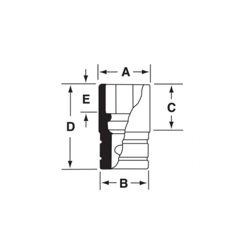 SIM280 - Nasadka udarowa 1/2" 6-kątna, długa, calowa, 7/8" SIM280 - Nasadka udarowa 1/2" 6-kątna, długa, calowa, 7/8"