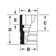 SIM280 - Nasadka udarowa 1/2" 6-kątna, długa, calowa, 7/8"