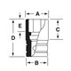 SIM280 - Nasadka udarowa 1/2" 6-kątna, długa, calowa, 7/8"