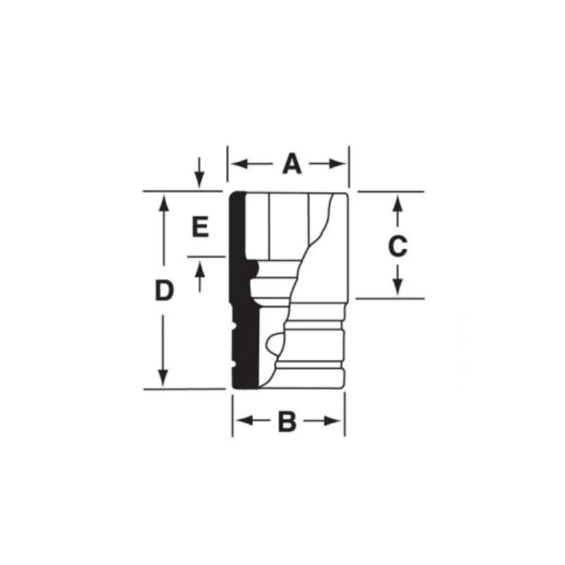 SIM300 - Nasadka udarowa 1/2" 6-kątna, długa, calowa, 15/16" SIM300 - Nasadka udarowa 1/2" 6-kątna, długa, calowa, 15/16"