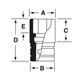 SIM360 - Nasadka udarowa 1/2" 6-kątna, długa, calowa, 1'1/8"