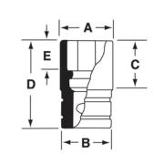 SIM420H - Nasadka udarowa 1/2" 6-kątna, długa, calowa, 1'5/16"
