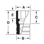 SIM440 - Nasadka udarowa 1/2" 6-kątna, długa, calowa, 1'3/8"