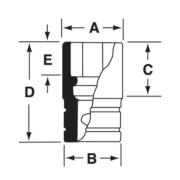 SIM460 - Nasadka udarowa 1/2" 6-kątna, długa, calowa, 1'7/16"
