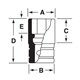 SIM460 - Nasadka udarowa 1/2" 6-kątna, długa, calowa, 1'7/16"