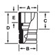 SIM480 - Nasadka udarowa 1/2" 6-kątna, długa, calowa, 1'1/2"