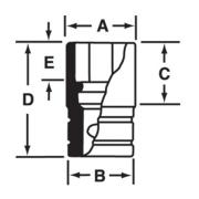 SIM520 - Nasadka udarowa 1/2" 6-kątna, długa, calowa, 1'5/8"