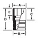 SIM520 - Nasadka udarowa 1/2" 6-kątna, długa, calowa, 1'5/8"