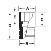 SIMD180A - Nasadka udarowa 1/2" 12-kątna, długa, calowa, 9/16"