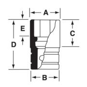 SIMD240A - Nasadka udarowa 1/2" 12-kątna, długa, calowa, 3/4"