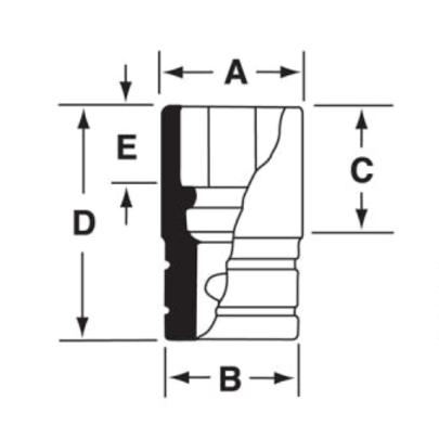 SIMDF120A - Nasadka udarowa 3/8" 12-kątna, długa, calowa, 3/8"