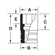 SIMDF220 - Nasadka udarowa 3/8" 12-kątna, długa, calowa, 11/16"