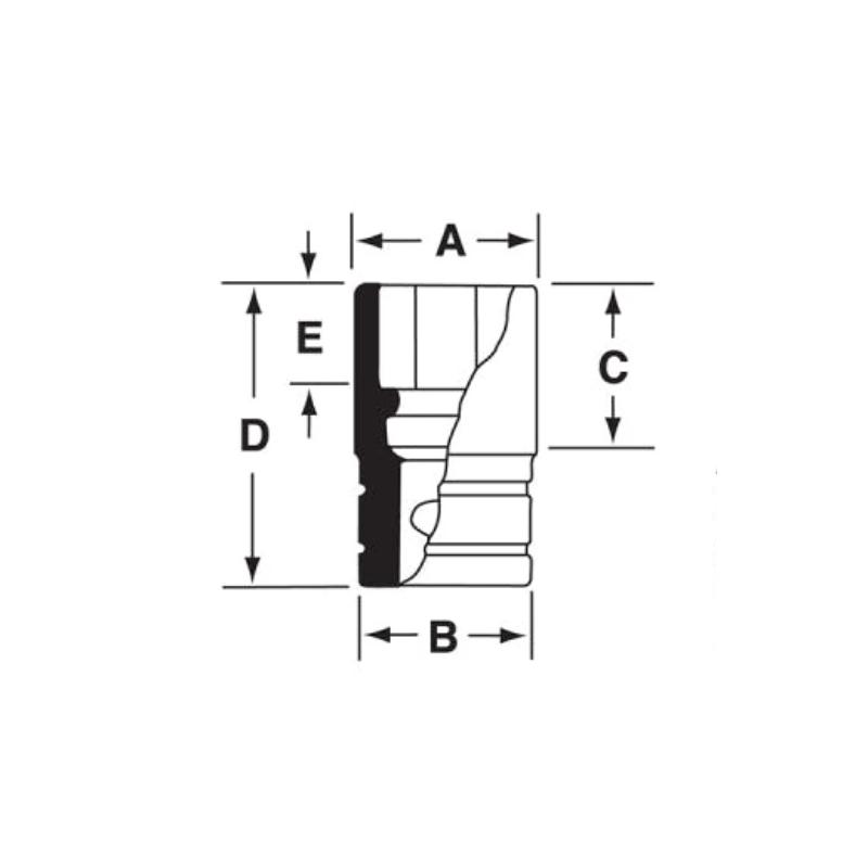 SIMDFM6 - Nasadka udarowa 3/8" 12-kątna, długa, metryczna, 6 mm SIMDFM6 - Nasadka udarowa 3/8" 12-kątna, długa, metryczna, 6 mm