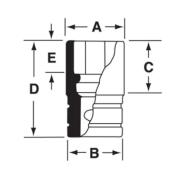 SIMDFM8A - Nasadka udarowa 3/8" 12-kątna, długa, metryczna, 8 mm