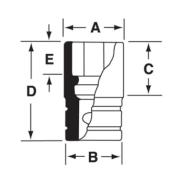 SIMDFM13 - Nasadka udarowa 3/8" 12-kątna, długa, metryczna, 13 mm