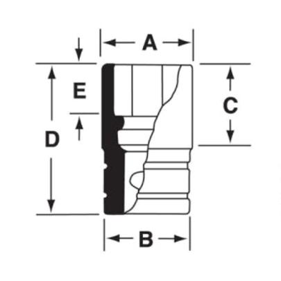 SIMDFM14 - Nasadka udarowa 3/8" 12-kątna, długa, metryczna, 14 mm