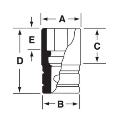 SIMDFM17 - Nasadka udarowa 3/8" 12-kątna, długa, metryczna, 17 mm
