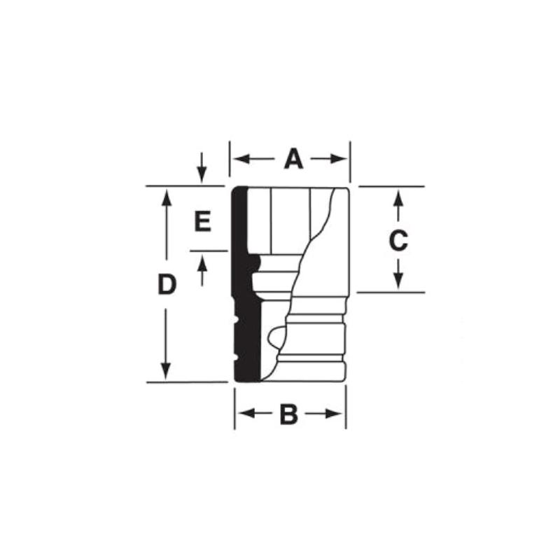 SIMDFM19 - Nasadka udarowa 3/8" 12-kątna, długa, metryczna, 19 mm SIMDFM19 - Nasadka udarowa 3/8" 12-kątna, długa, metryczna, 19 mm