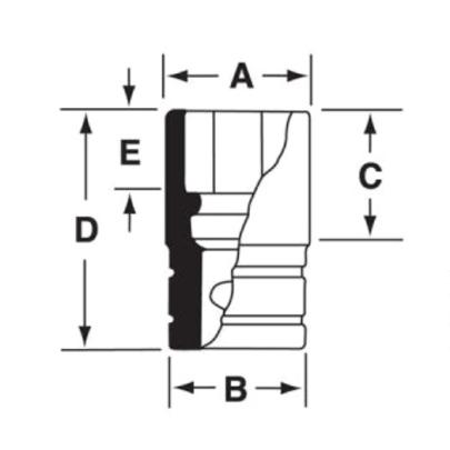 SIMDFM19 - Nasadka udarowa 3/8" 12-kątna, długa, metryczna, 19 mm