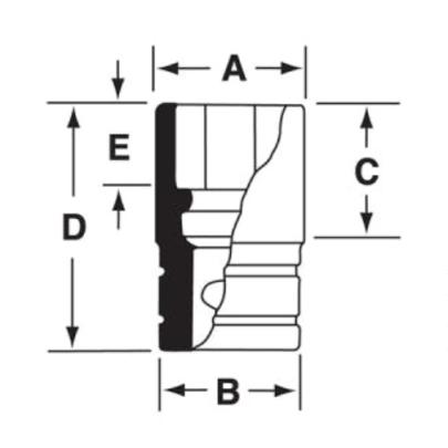 SIMDM170 - Nasadka udarowa 1/2" 12-kątna, długa, metryczna, 17 mm